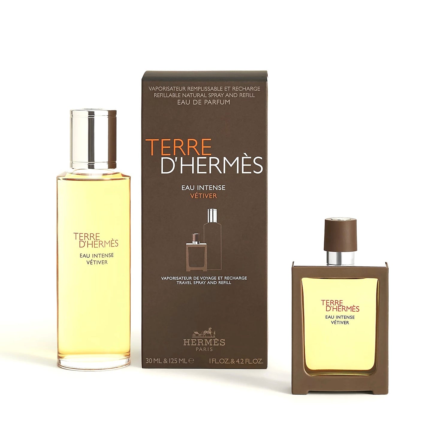 Terre d'Hermès eau intense Vétiver eau de parfum travel and refill 30ml & 125ml